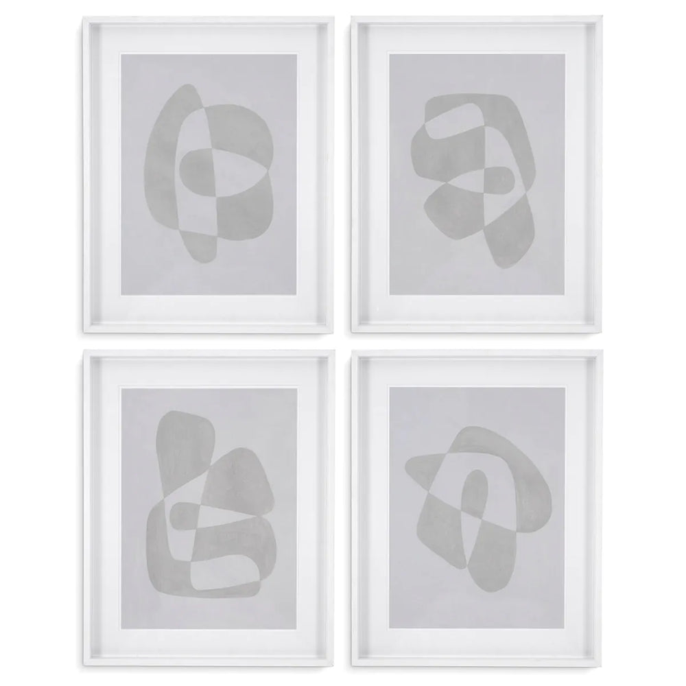 Print Soft shape set of 4  wall art by Eichholtz Ex showroom