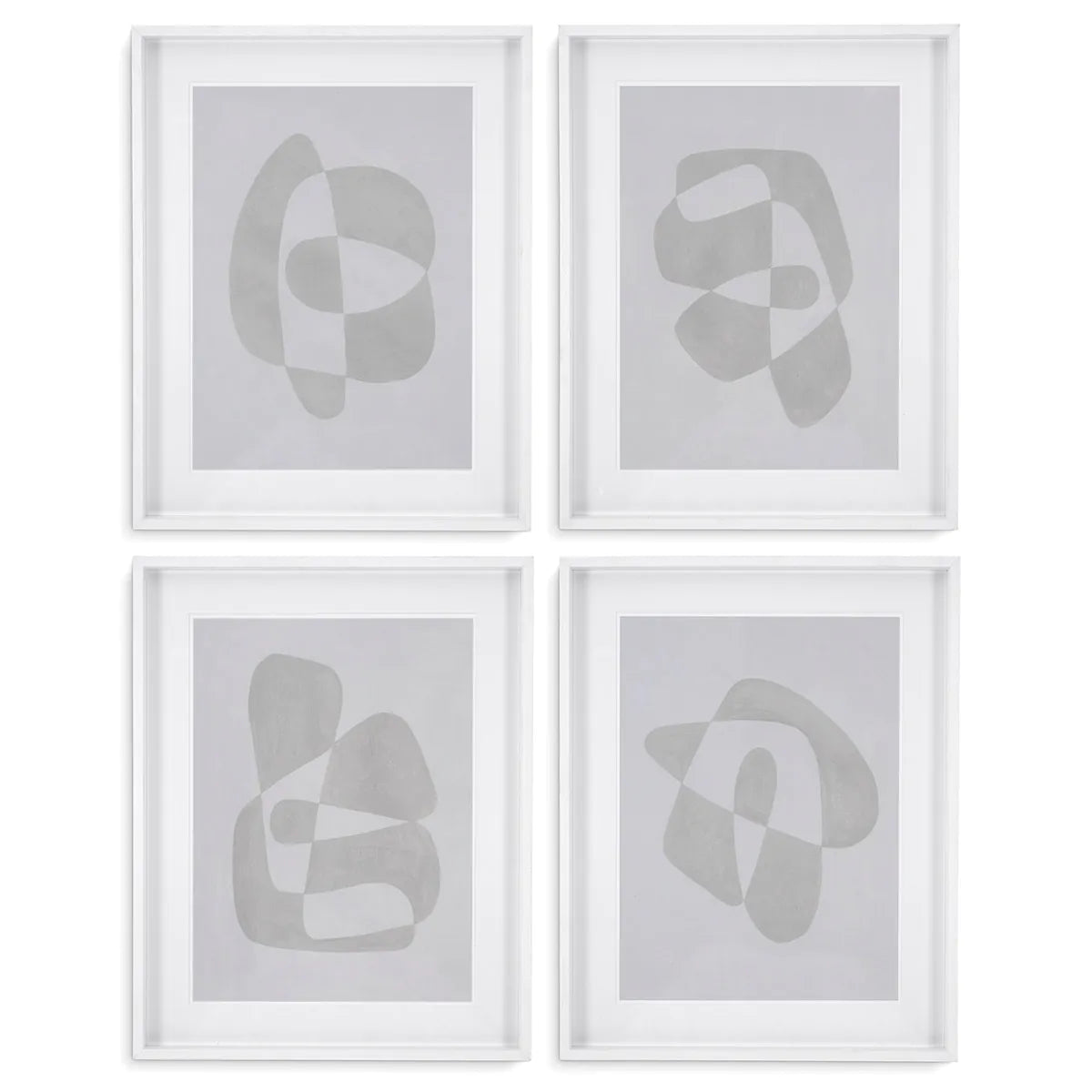 Print Soft Shape Set of 4 - Wall Art by Eichholtz Ex Showroom-Renaissance Design Studio