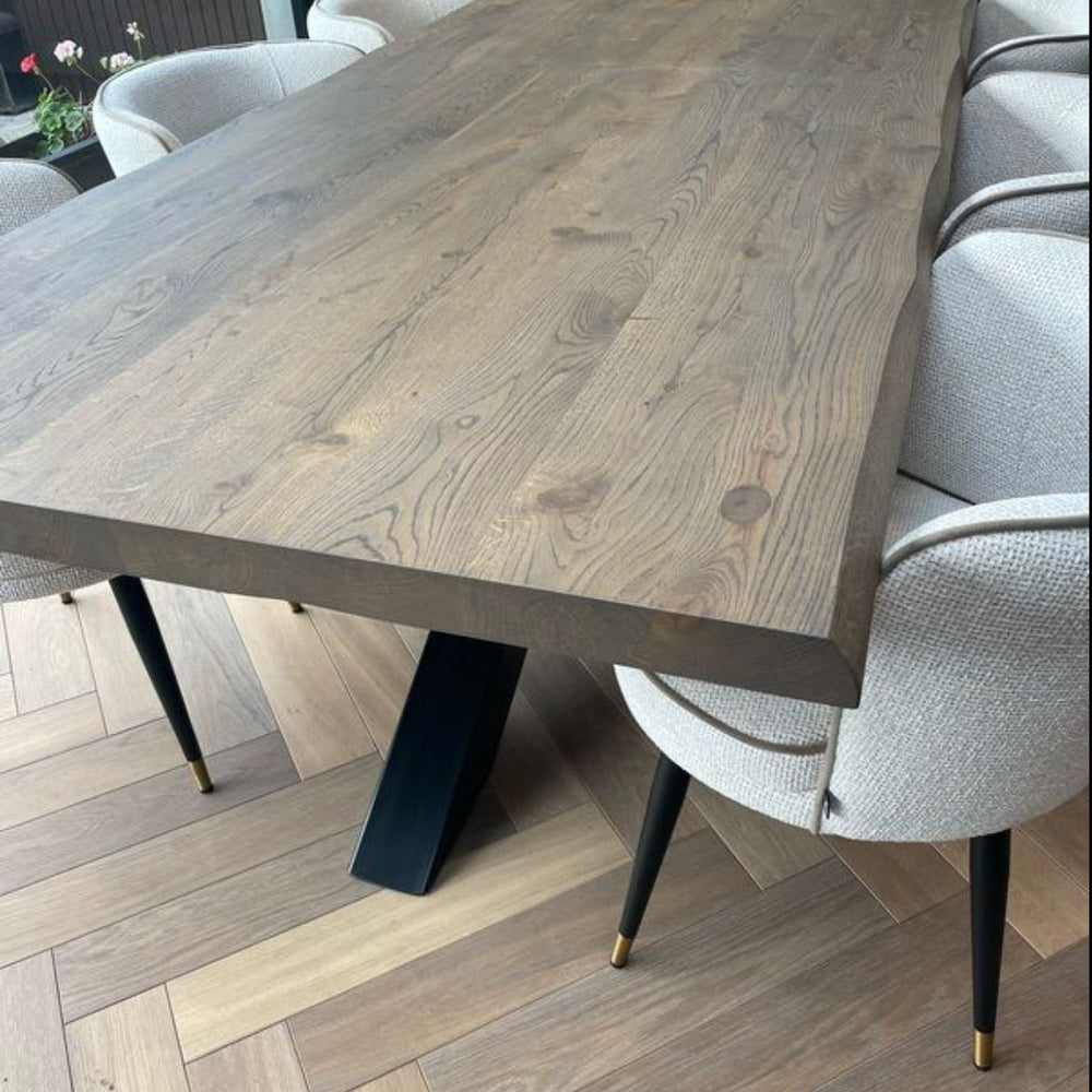 Provence XL solid oak dining table ex display live edge 240 x 110 cm sold as seen