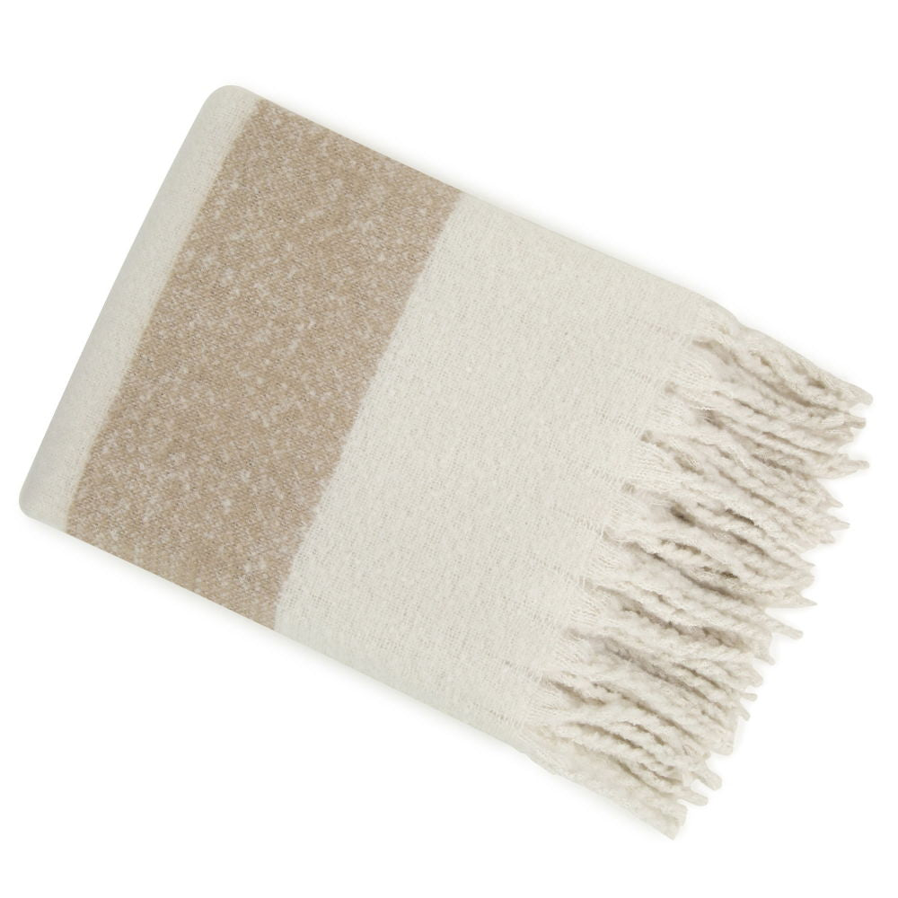 Quilt Callum Kalix Mohair Ivory & Taupe Stripe-Renaissance Design Studio