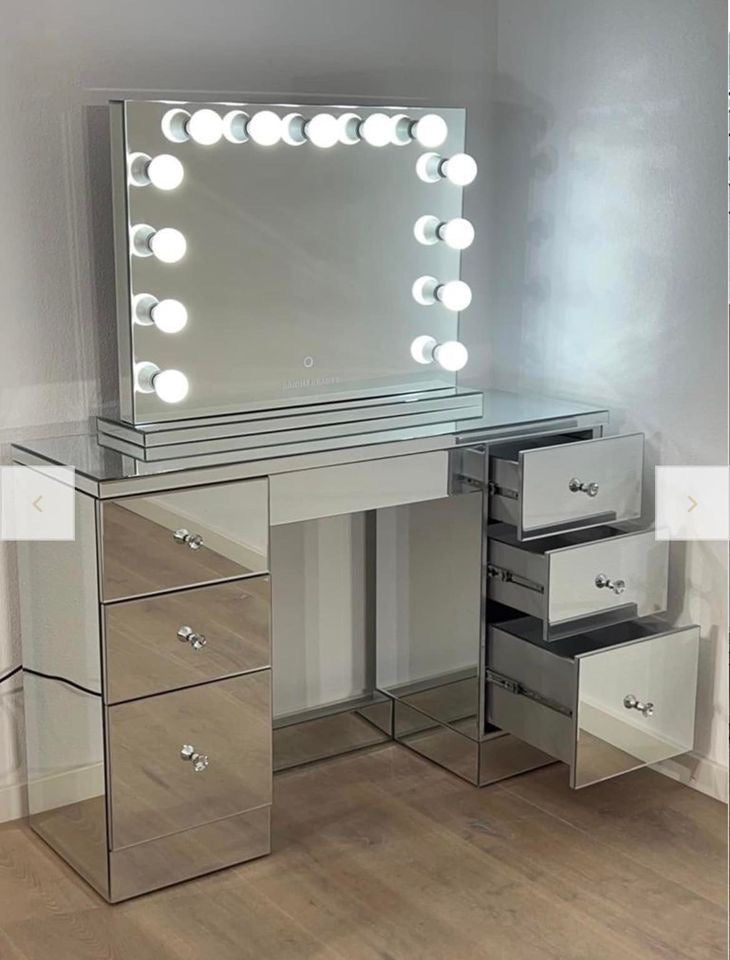 Rachel clear mirrored dressing table reduced today-Renaissance Design Studio