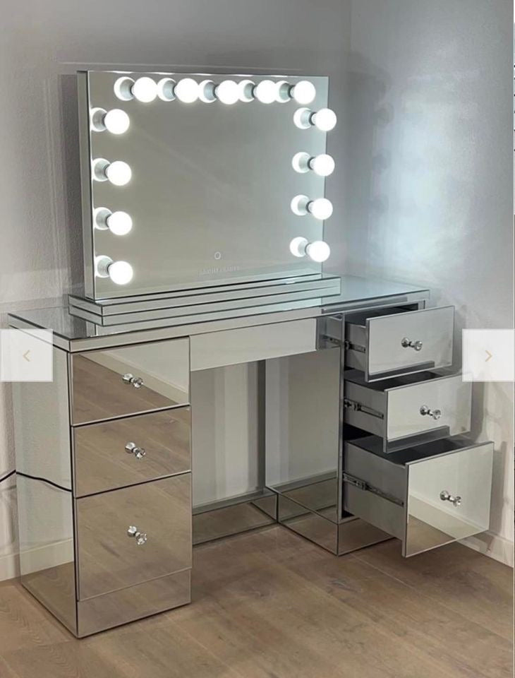 Rachel clear mirrored dressing table reduced today