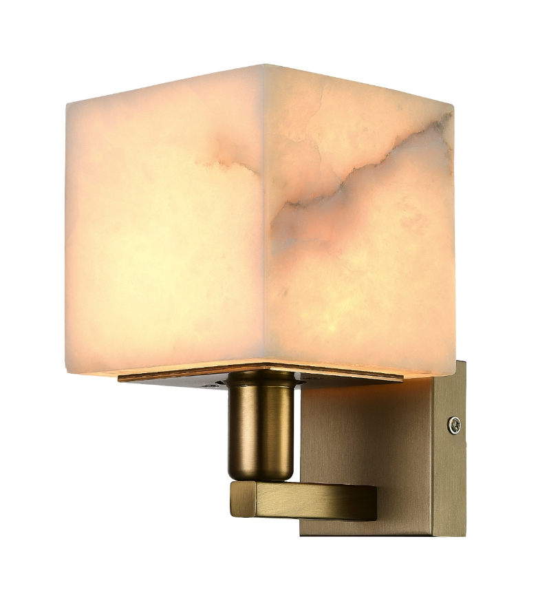 Radley Wall Light With Alabaster On Muted Bronze-Renaissance Design Studio