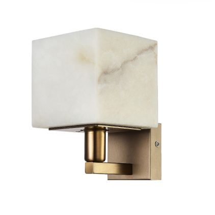 Radley Wall Light With Alabaster On Muted Bronze-Renaissance Design Studio