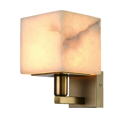 Radley Wall Light With Alabaster On Muted Bronze-Renaissance Design Studio