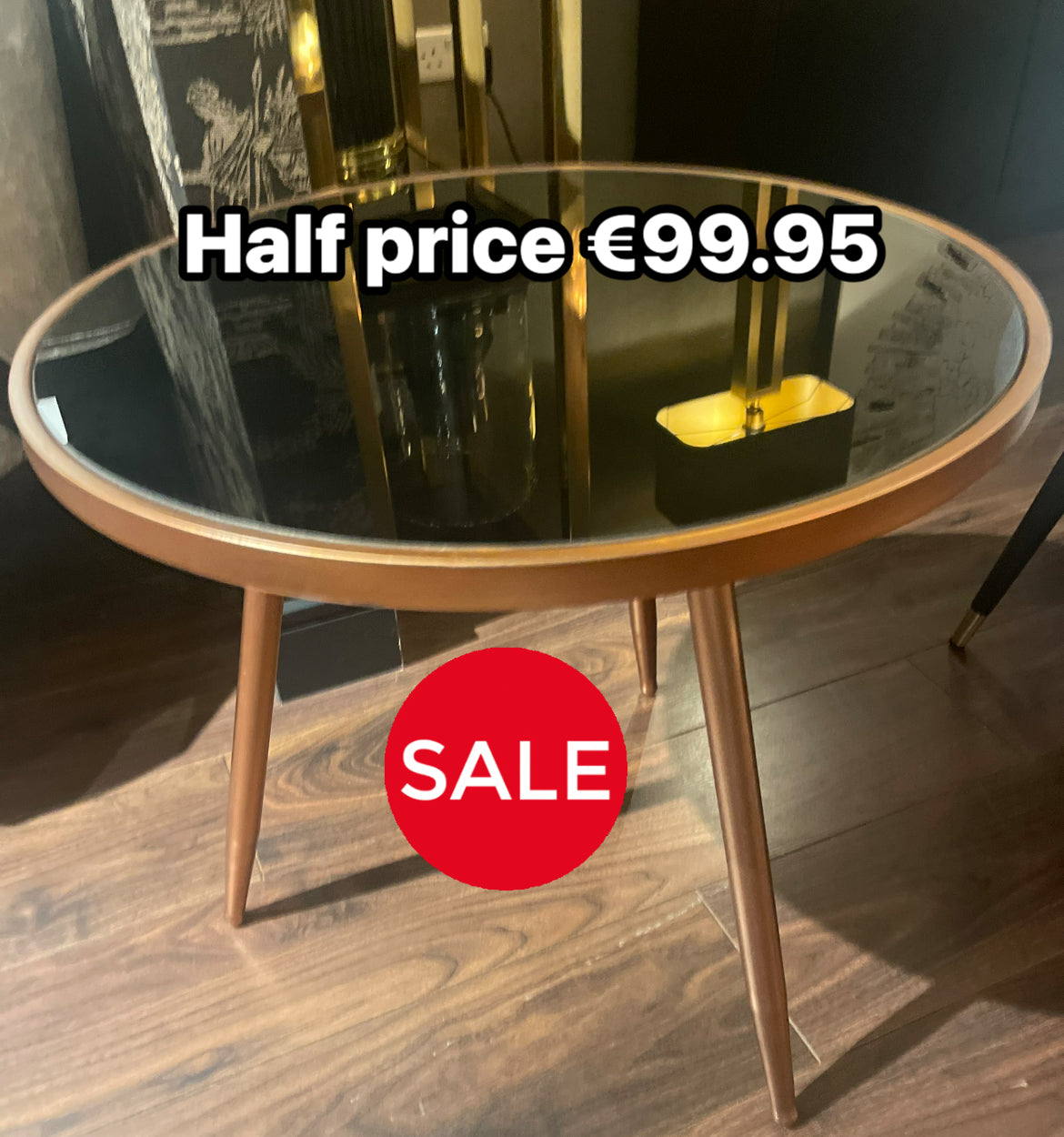 RAMON SIDE TABLES . BLACK AND COPPER LOOK. CLEARANCE ( KD)-Side Table-Renaissance Design Studio