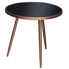 RAMON SIDE TABLES BLACK AND COPPER LOOK CLEARANCE ( KD)-Renaissance Design Studio