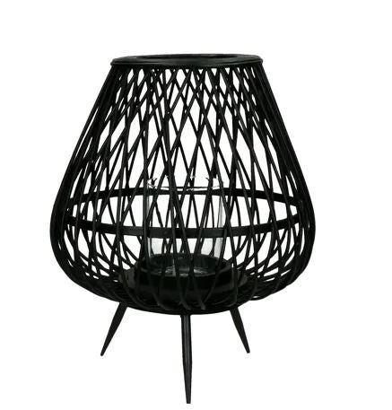 Reduced TODAY Bamboo Black hurricane Lantern-Renaissance Design Studio