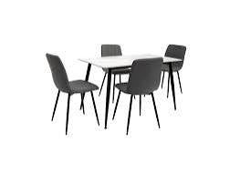 Regal value dining table in 130/160 cm in 2 colours w 4 chairs-Renaissance Design Studio