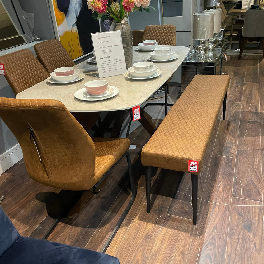 Regal  value dining table in 130/160 cm in 2 colours w 4 chairs