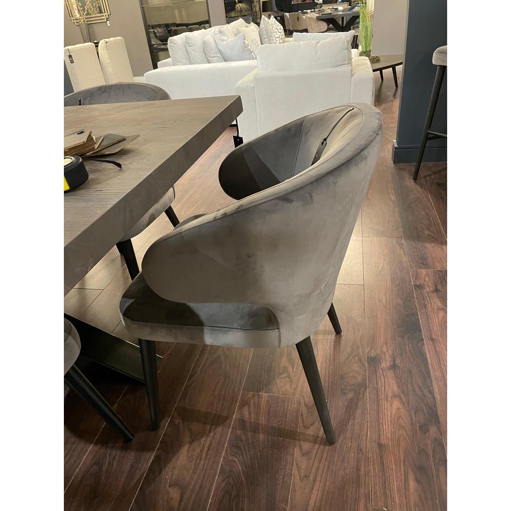 Renaissance Arrone Textured fabric Dining Chairs w brass cap REDUCED CLEARANCE on last set-Renaissance Design Studio