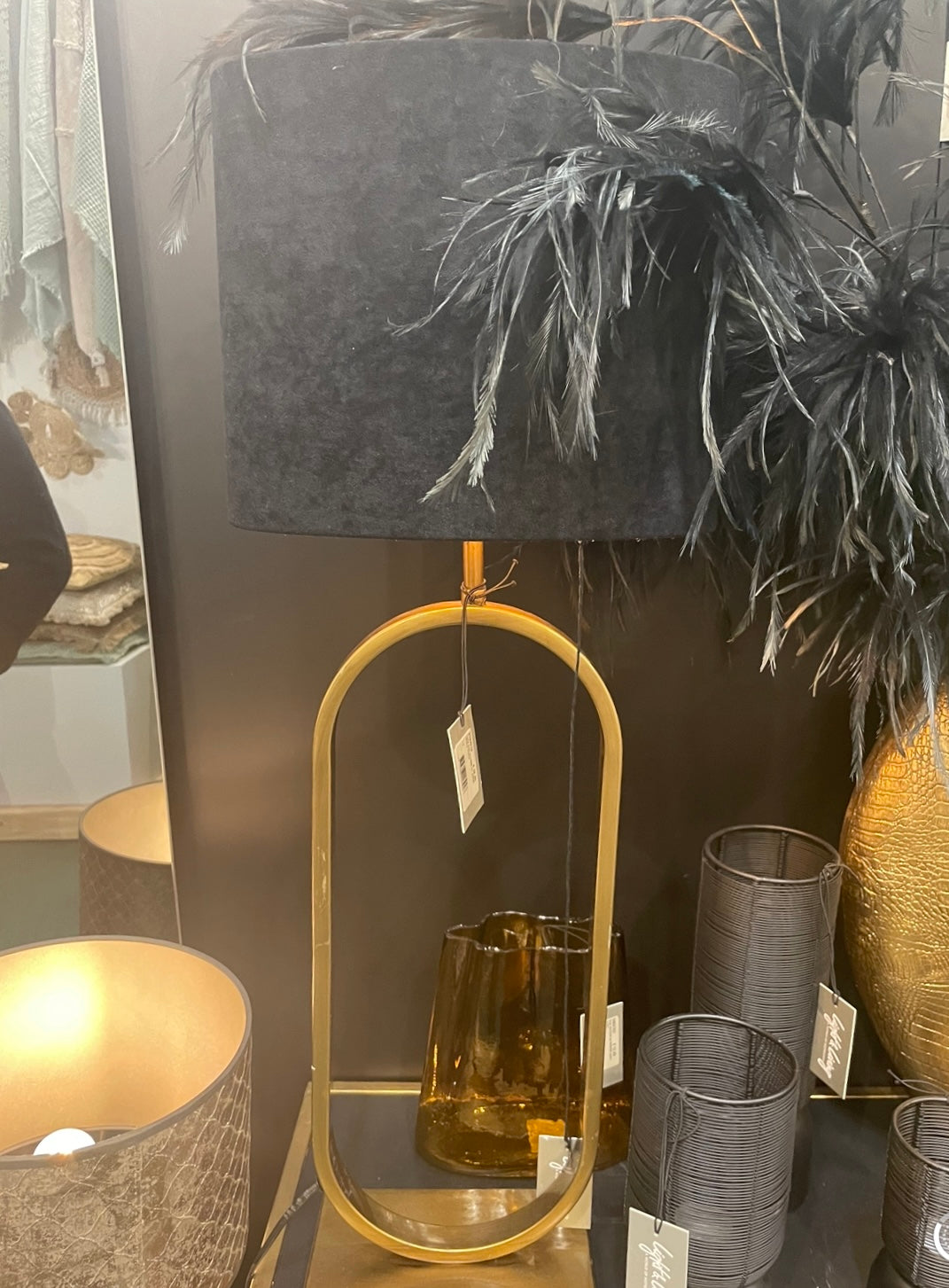 Renaissance Black Velour lamp shade-Renaissance Design Studio