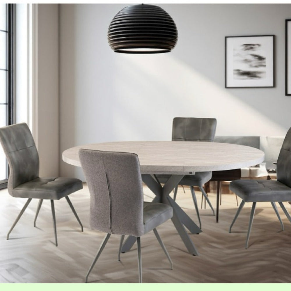 Rhine oval -round extending dining table