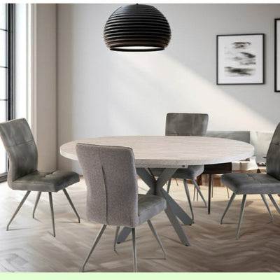 Rhine oval -round extending dining table