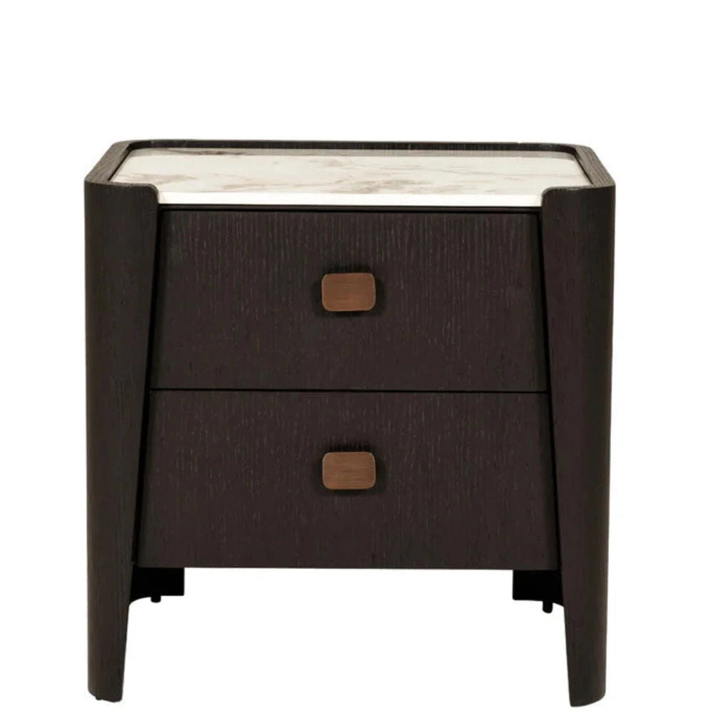 Rhona Designer Bedside locker with marble top