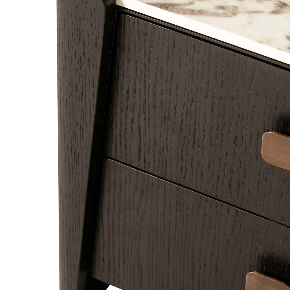 Rhona Designer Bedside locker with marble top
