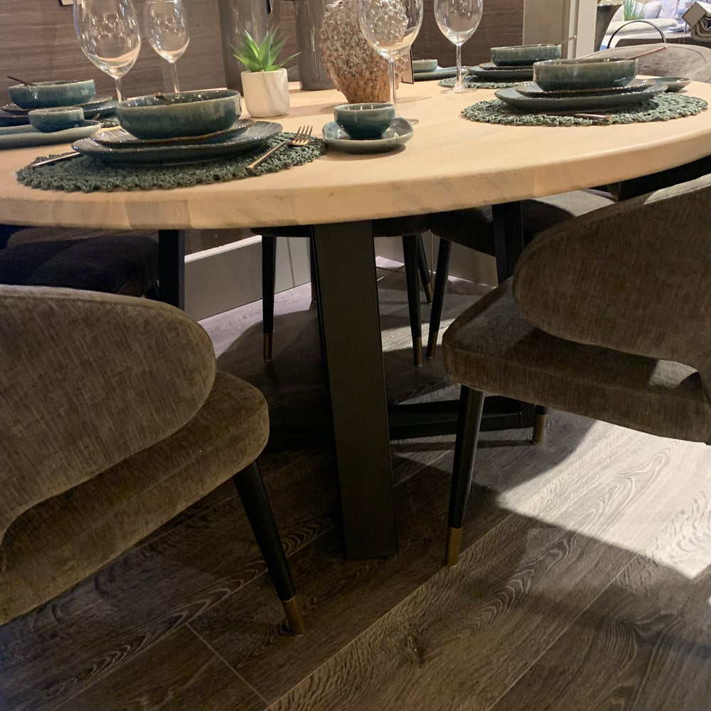 Riviera  ex display  Dining Table 150cm w spider leg  less 40%  view in showroom to purchase
