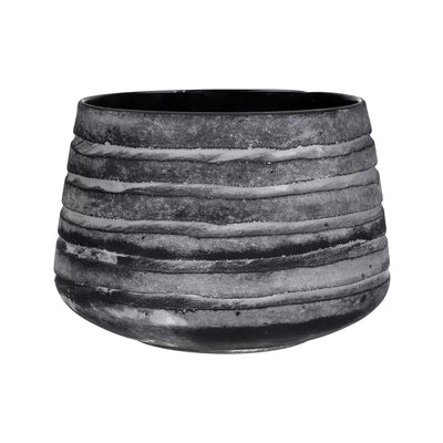 ROCK vase glass DIA 23 x H 16 cm grey