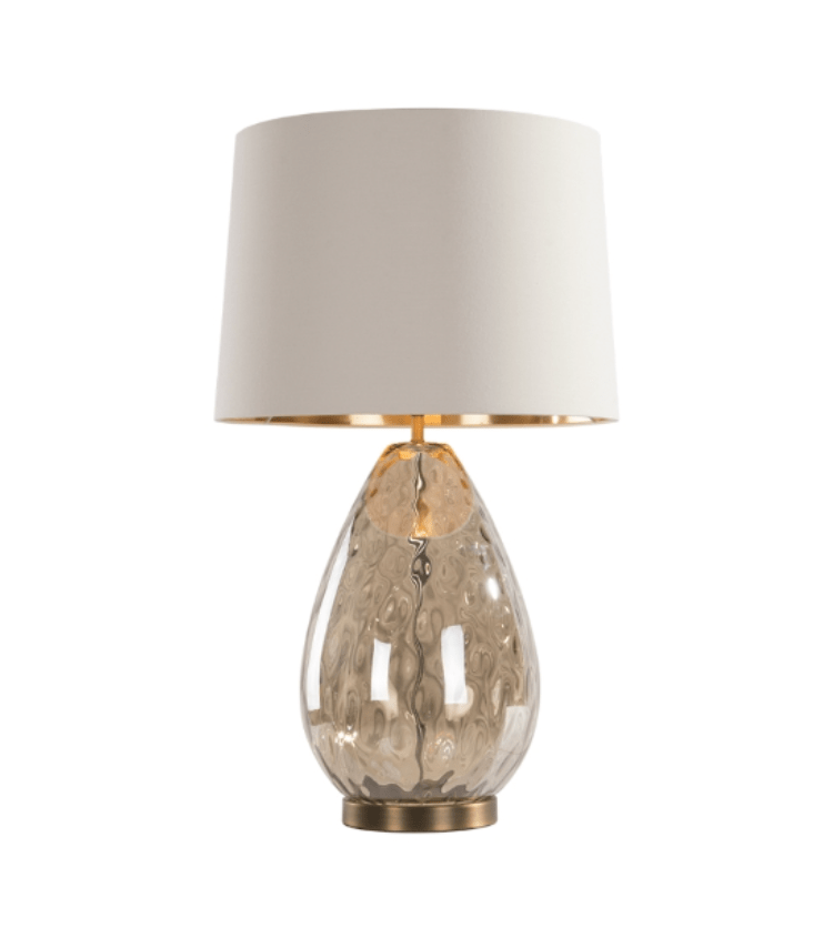 Roma Cognac Glass table lamp with shade reduced