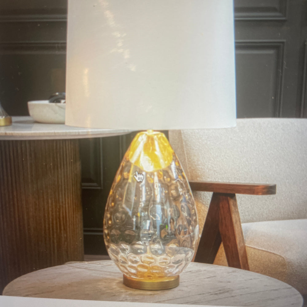 Roma Cognac Glass table lamp with shade reduced