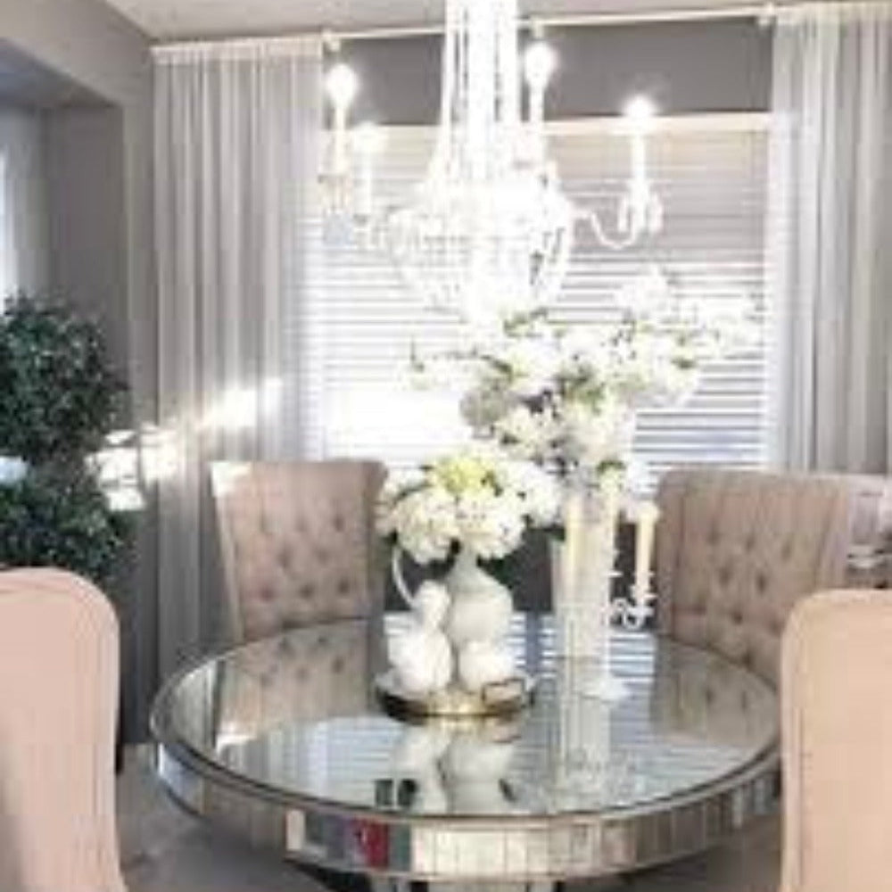 Romance  mirrored round dining table