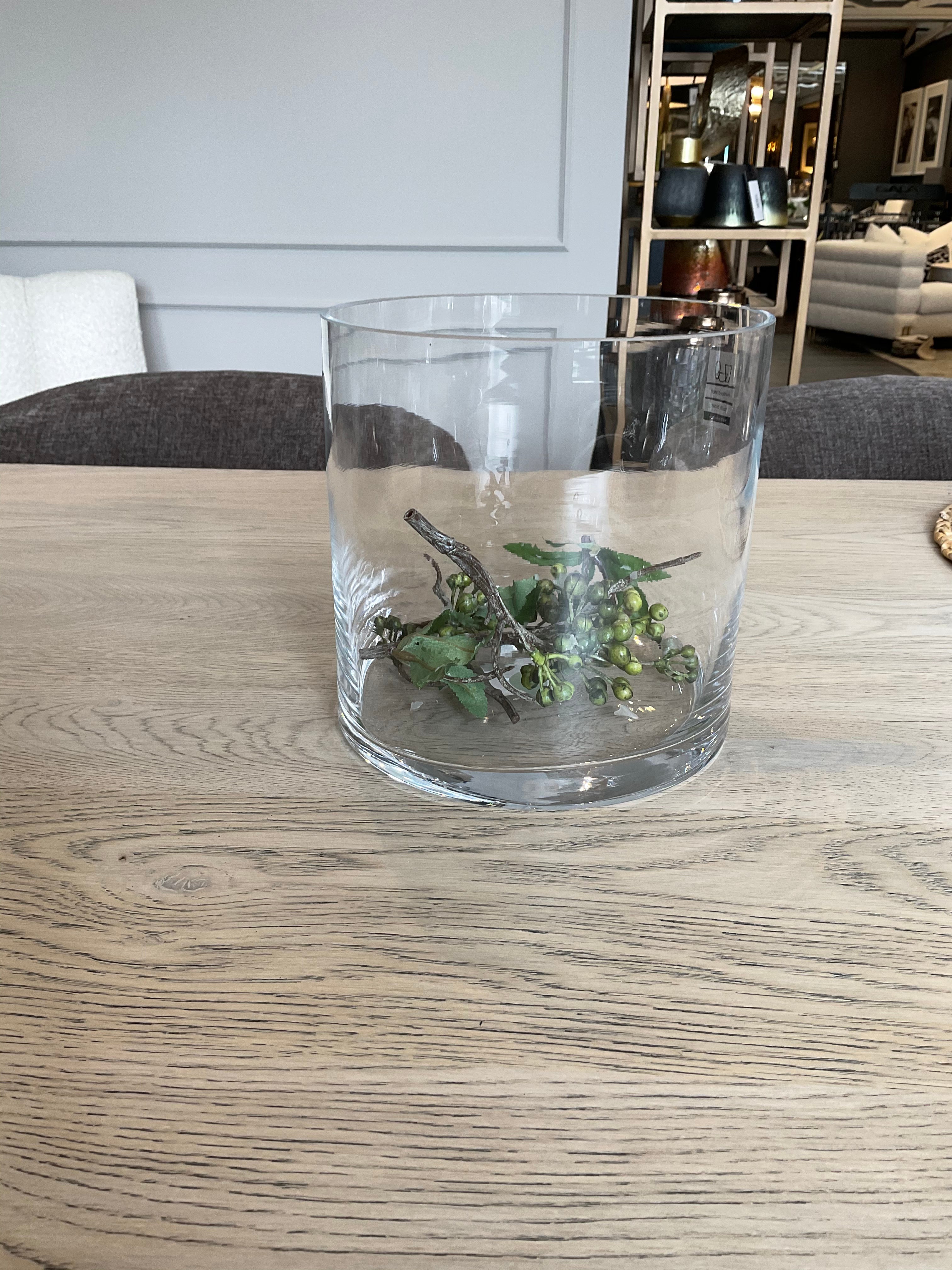Round Clear wide Glass Vase 18cm-Renaissance Design Studio