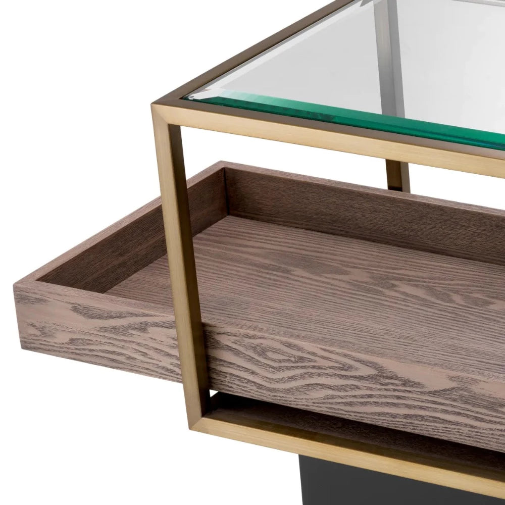 Roxton Brushed Brass Side table by Eichholtz-Renaissance Design Studio