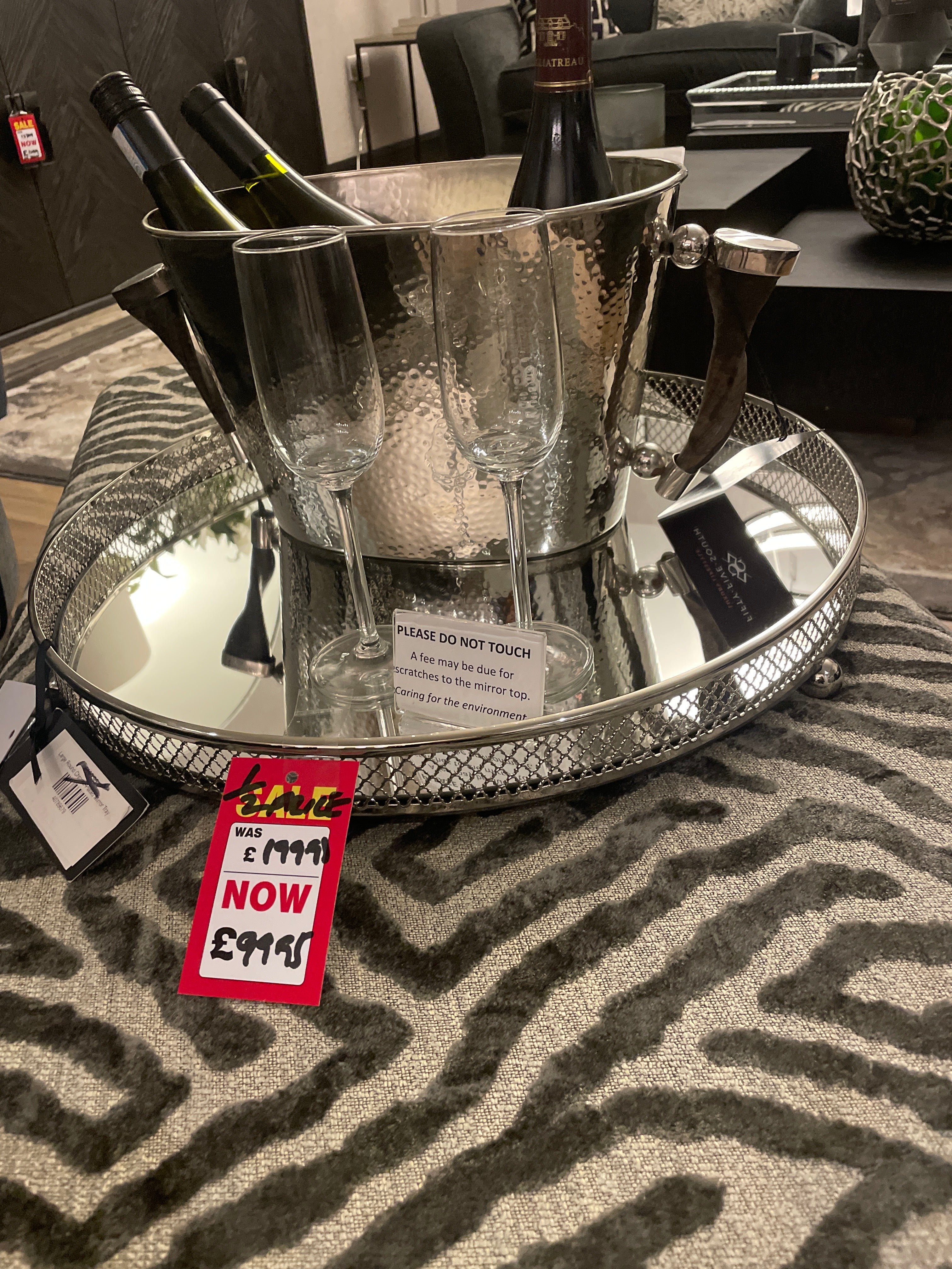 Rushford large Round Silver Tray half price-Renaissance Design Studio