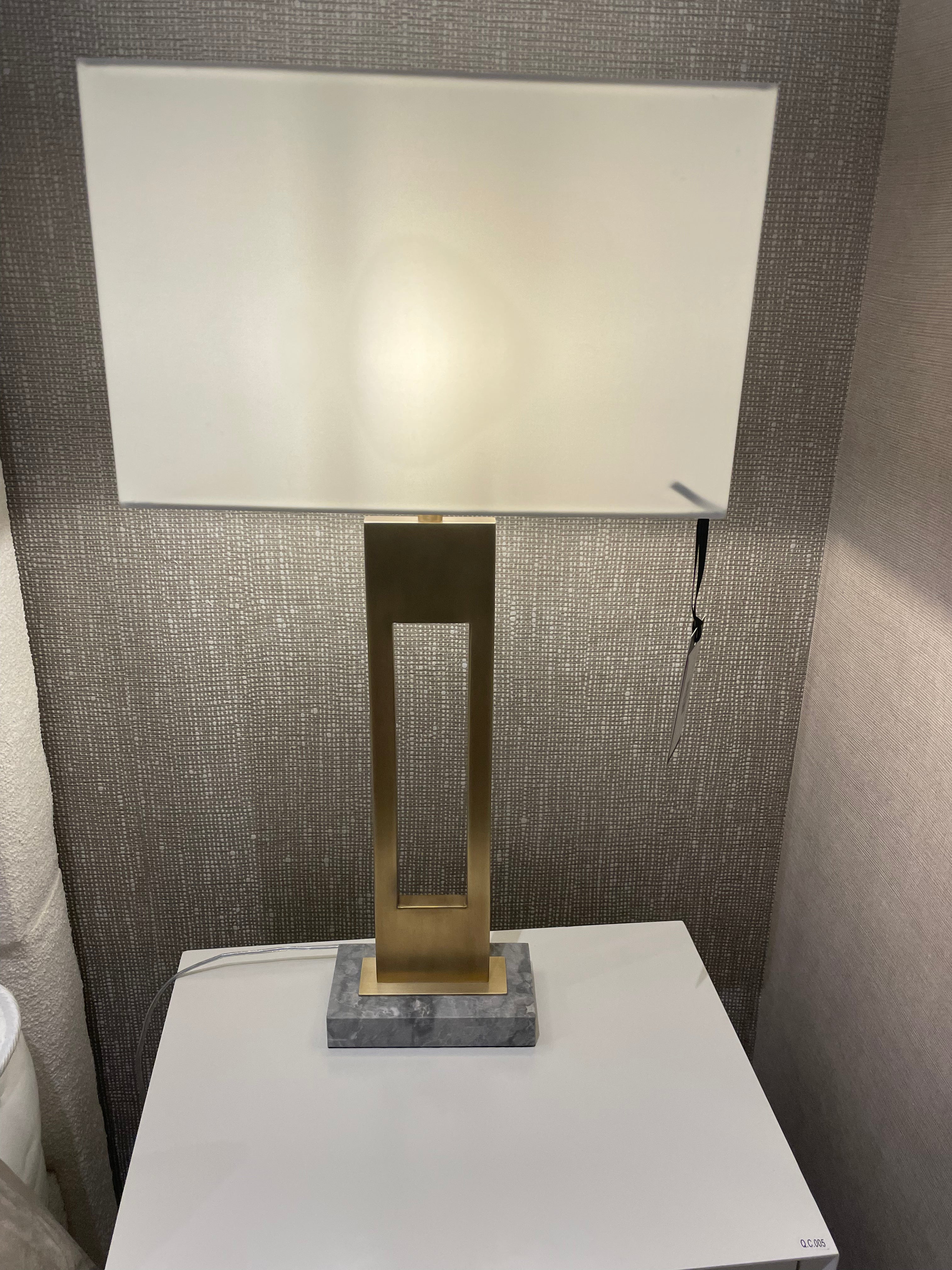 Rianna Table Lamp Brass With Marble Style Base-Renaissance Design Studio
