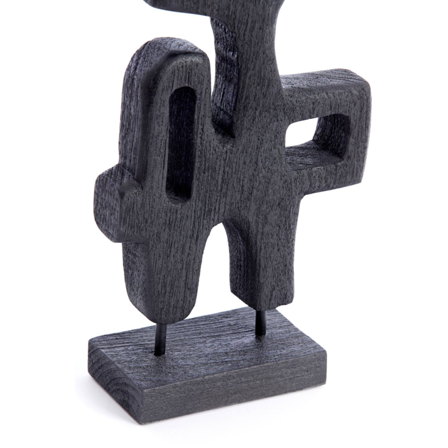 Sally Abstract Wood Matt Black Ornament-Renaissance Design Studio