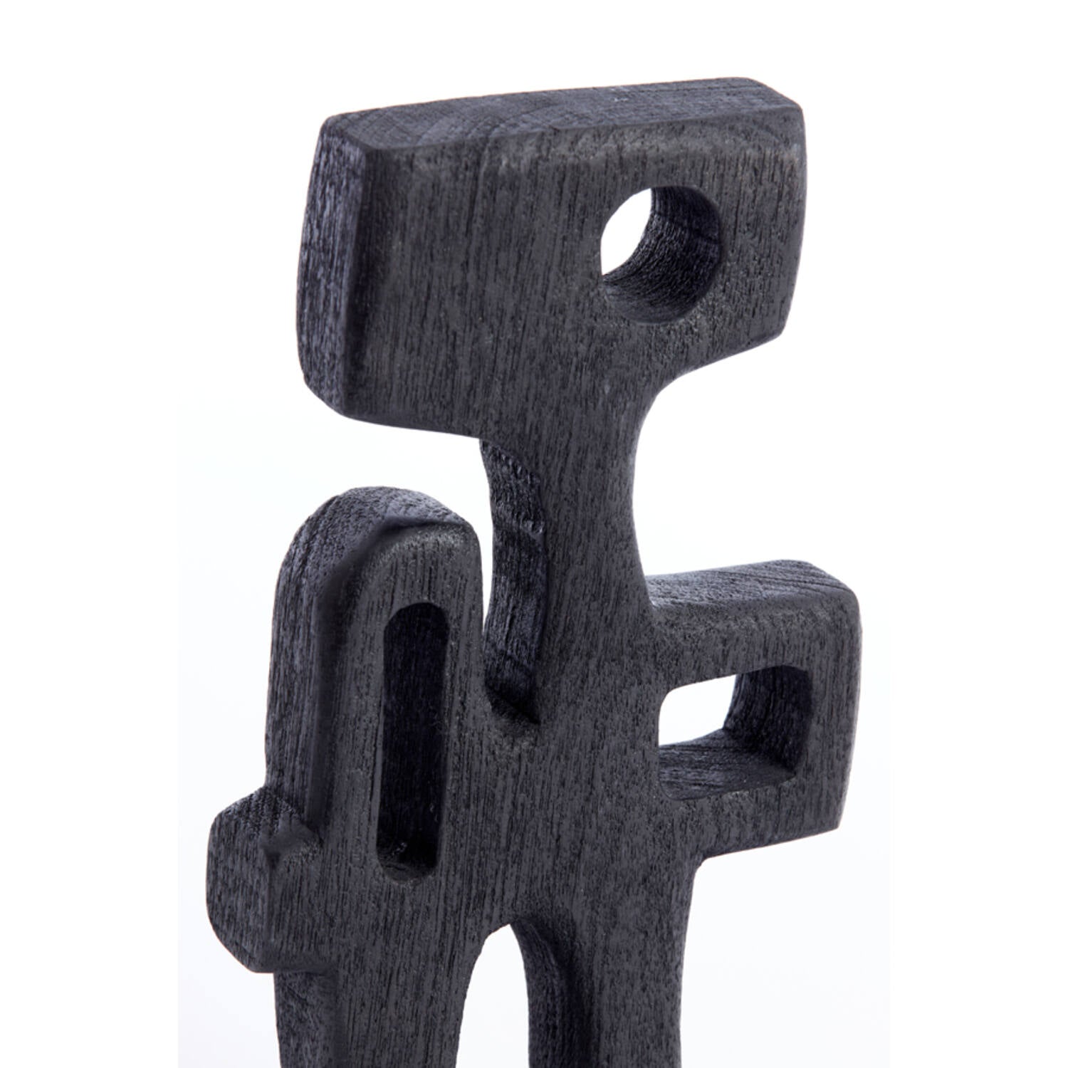 Sally Abstract Wood Matt Black Ornament-Renaissance Design Studio