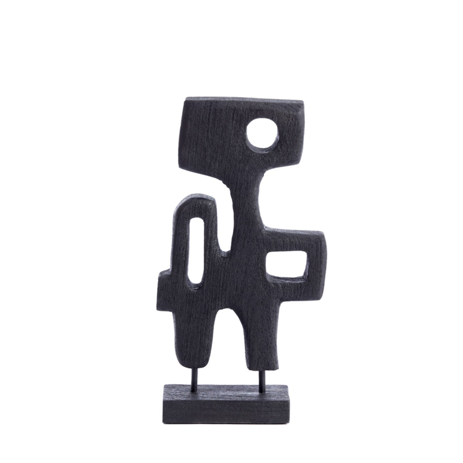 Sally Abstract Wood Matt Black Ornament-Renaissance Design Studio