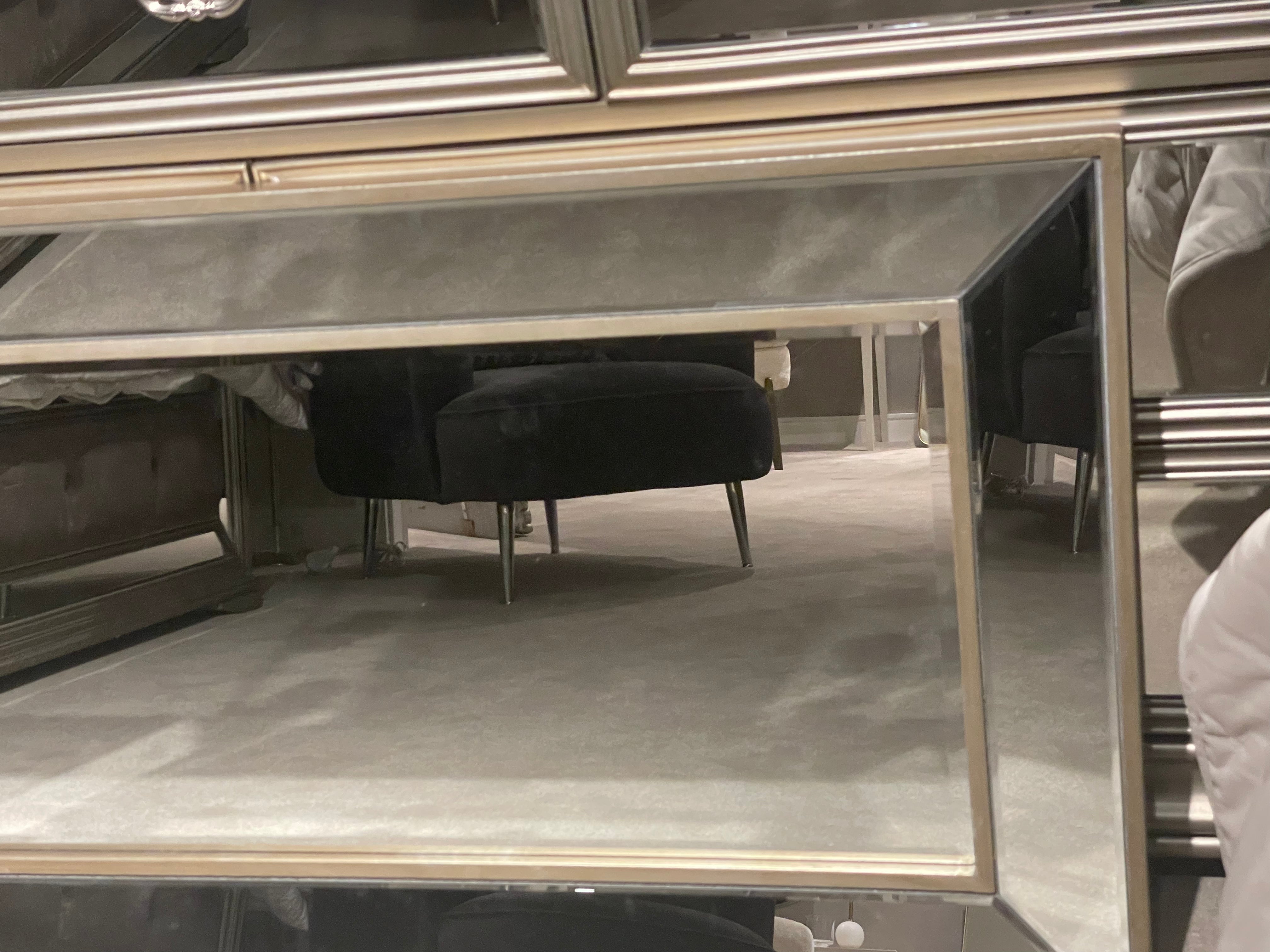 Sampson Rectangle large mirror champagne reduced to clear Last one Sold as seen-Renaissance Design Studio