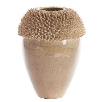Sandy Sea Urchin  Cream Vase 33 cm