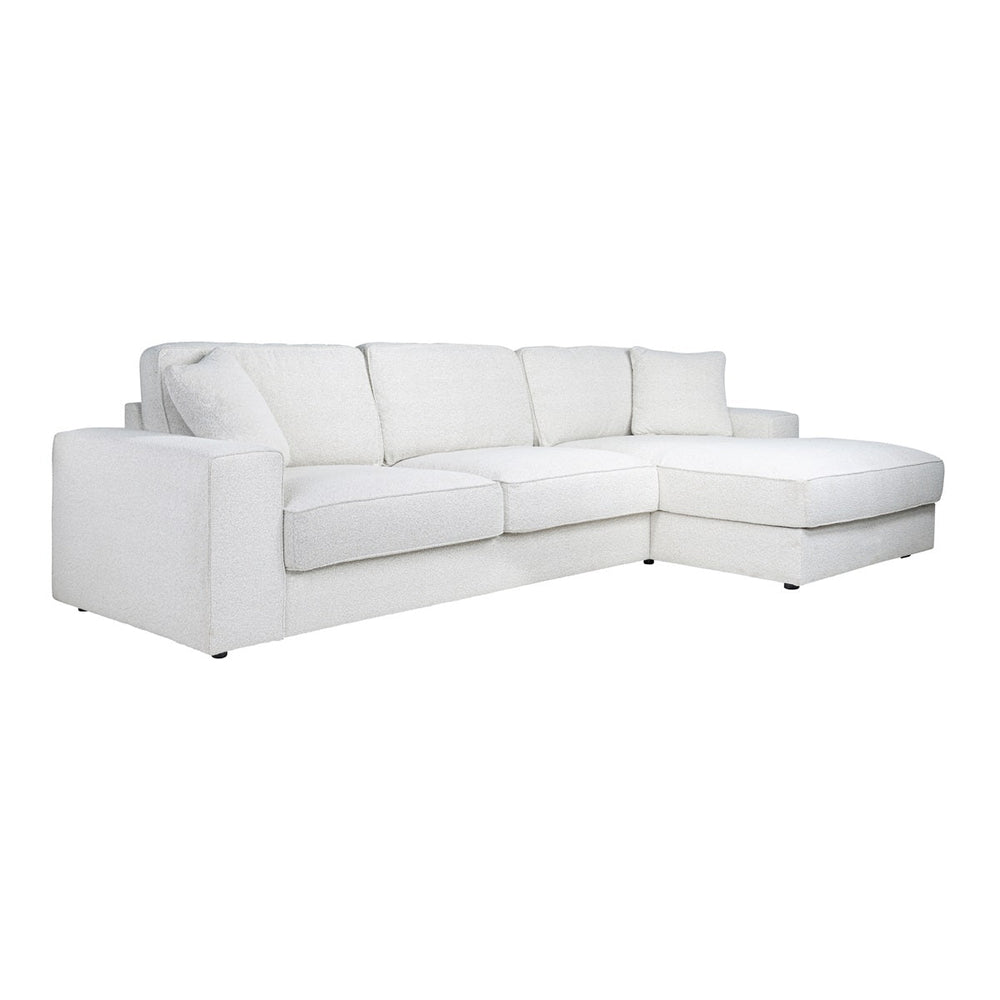 Santana large corner sofa in white boucle