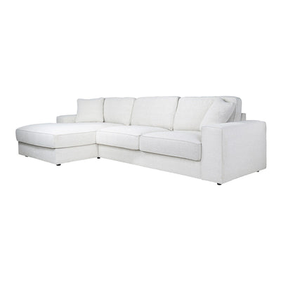 Santana large corner sofa in white boucle