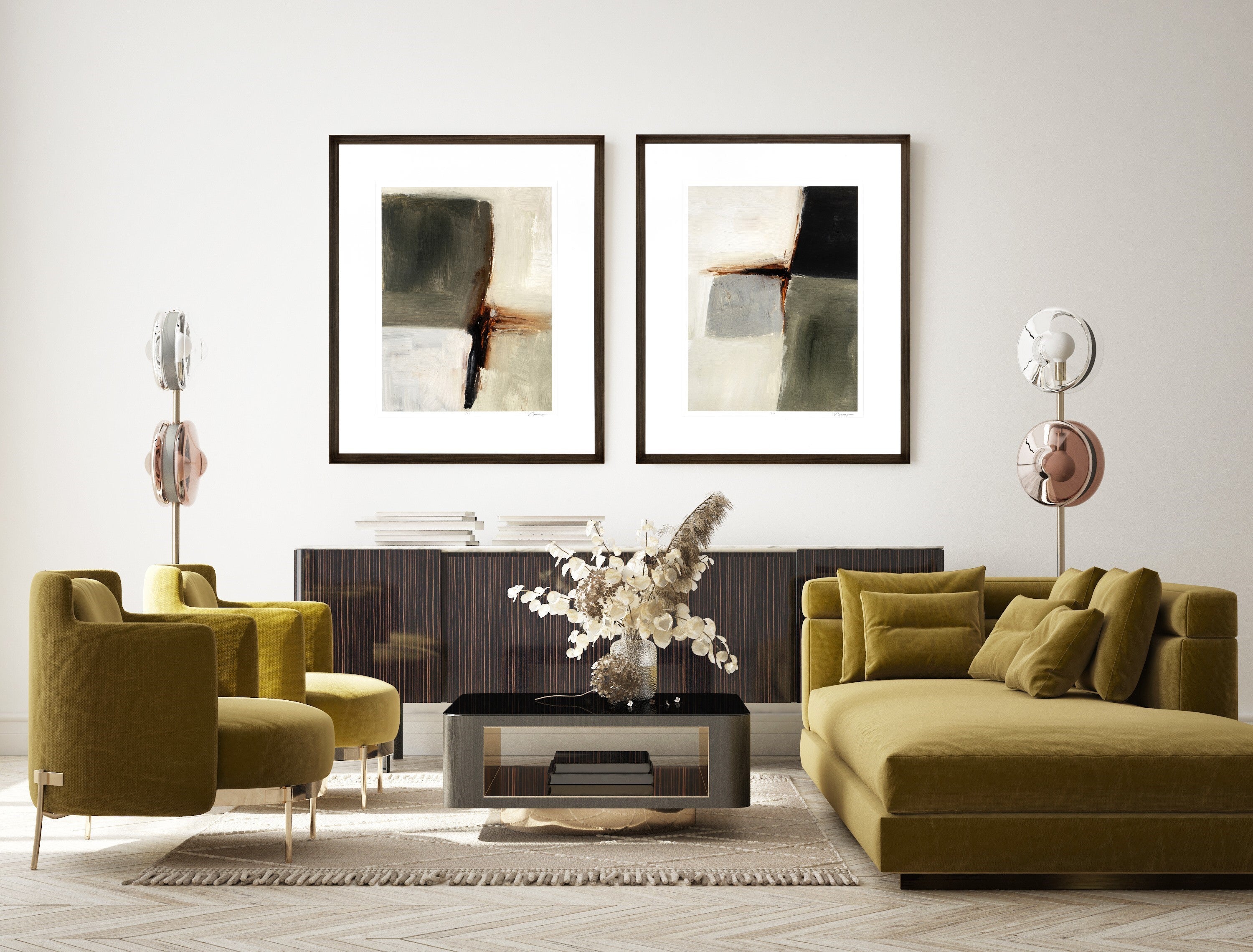 Segmented Neutrality 2. Limited Edition luxury wall art for luxury interiors .-Renaissance Design Studio