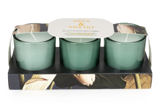 Set of 3 Votives - Lotus & Wild Lily-Renaissance Design Studio
