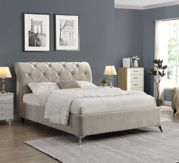 Shelby gas life Ottoman bed in cream taupe colour-Renaissance Design Studio