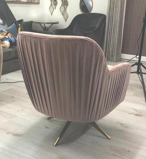 Sia blush pink swivel chair REDUCED-Renaissance Design Studio