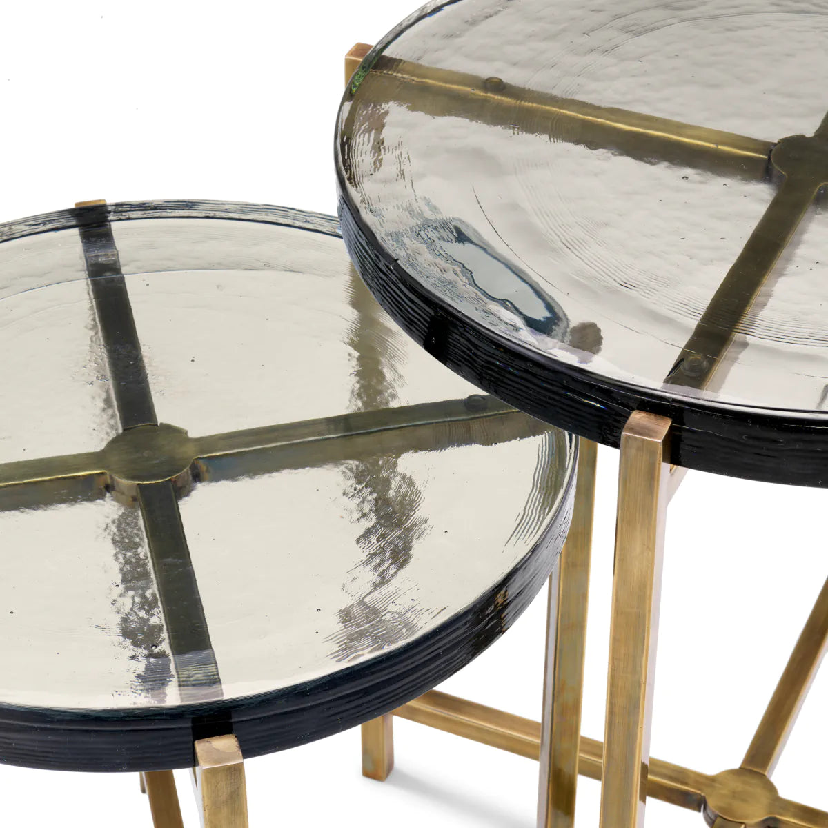 Side Table Haymann set of 2 Vintage brass by Eichholtz-Renaissance Design Studio