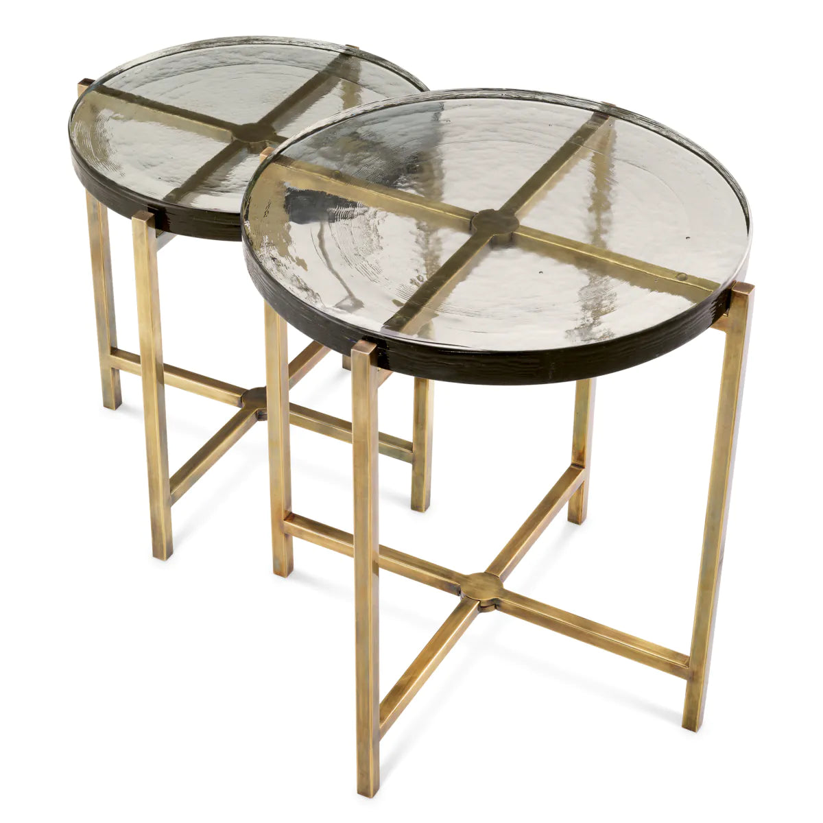 Side Table Haymann set of 2 Vintage brass by Eichholtz-Renaissance Design Studio