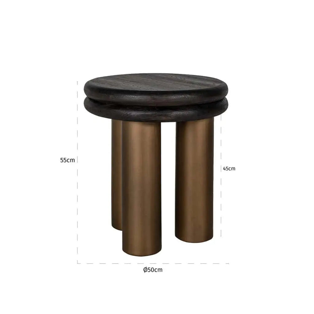 Side table Macaron Black rustic