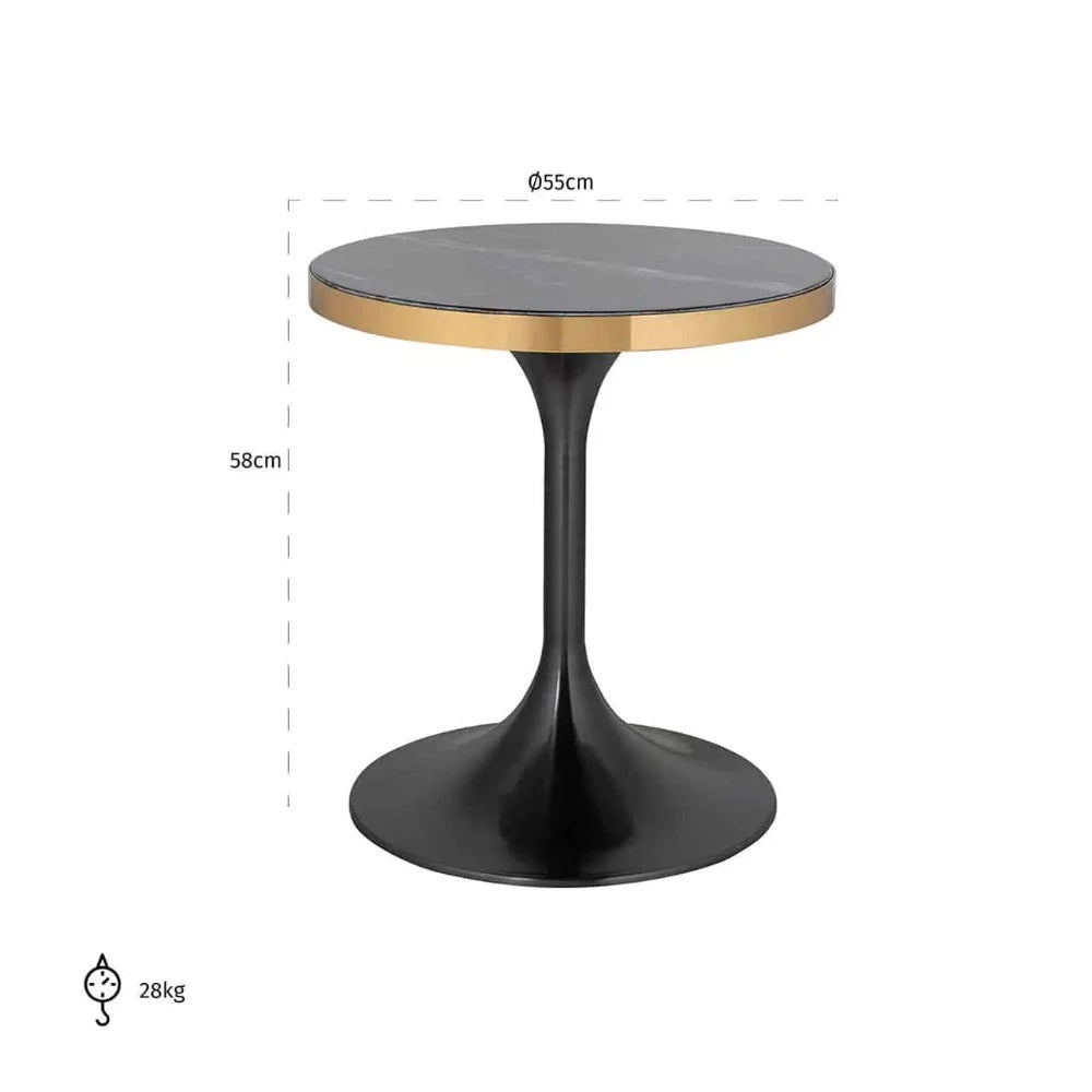 Side table Roca Brushed Gold-Renaissance Design Studio