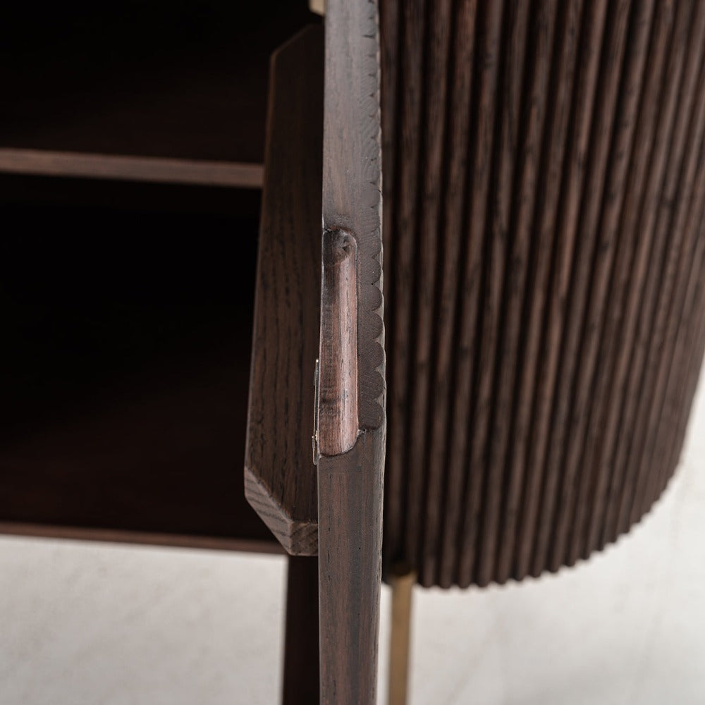 Sideboard Barkley 3-doors (Brushed Gold) marble top 180 cm-Dressers-Renaissance Design Studio