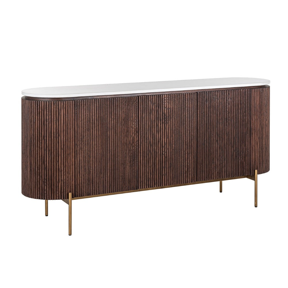 Sideboard Barkley 3-doors (Brushed Gold) marble top  180 cm