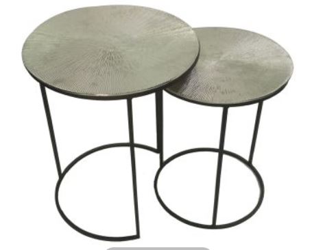 Sierra Black & Aliminium Nest of Tables-Renaissance Design Studio