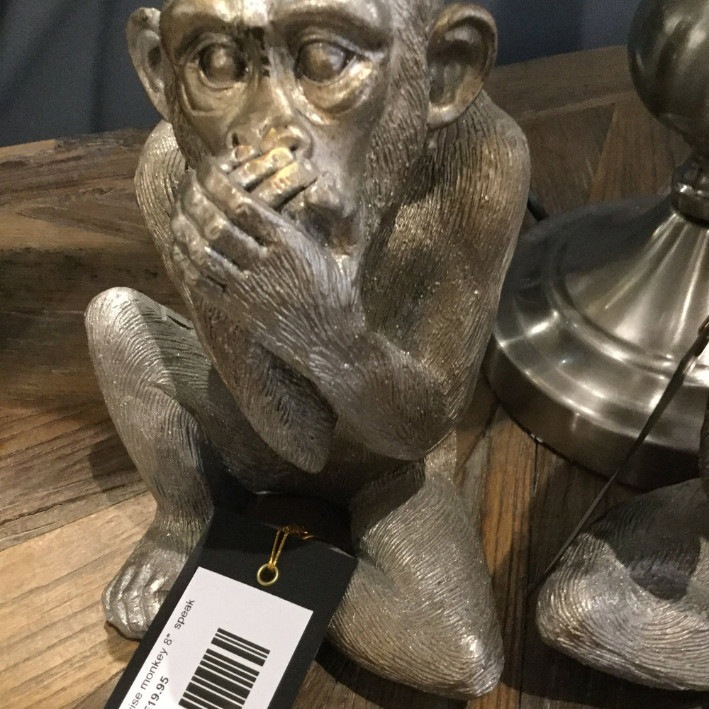 Silver 8" monkey see no evil , hear no evil , speak no evil