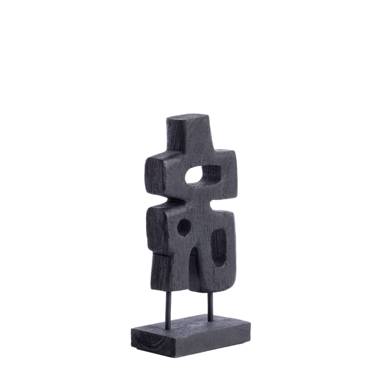 Silvia Wood Matt Black Ornament-Renaissance Design Studio