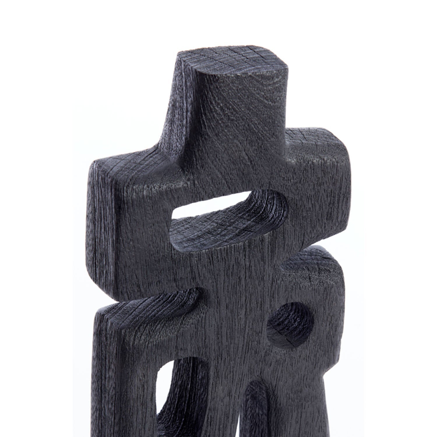 Silvia Wood Matt Black Ornament-Renaissance Design Studio
